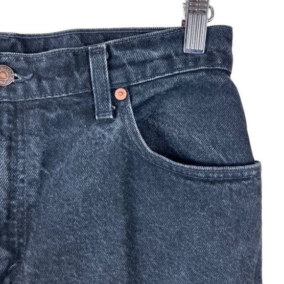 LEVI’S 551 Relaxed Fit Tapered Leg Black Denim Jean Pants Size 12 MED - Picture 2 of 11